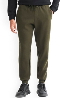 Rare Rabbit Solid Men Olive Track Pants