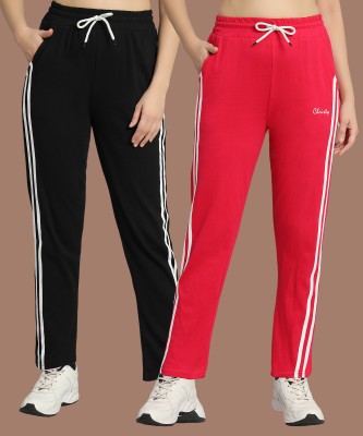 Christy World Solid, Checkered Women Multicolor Track Pants