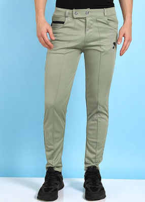 LALWANI TRENDS Solid Men Light Green Track Pants