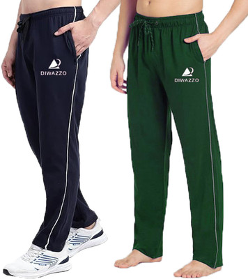 Diwazzo Printed Men Dark Green, Dark Blue Track Pants