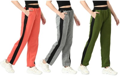 KAVYA Colorblock Women Pink, Silver, Green Track Pants