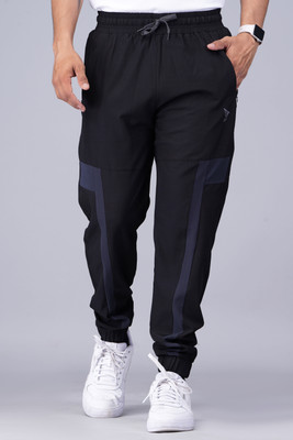 J FLISE Self Design Men Black Track Pants