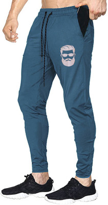 AVOLT Printed Men Light Blue Track Pants