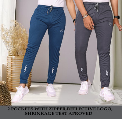 Anand Printed Men Blue, Grey Track Pants