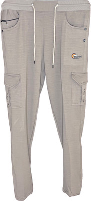 lower men Solid, Self Design Men Beige Track Pants