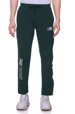 XENIOS Solid Men Green Track Pants