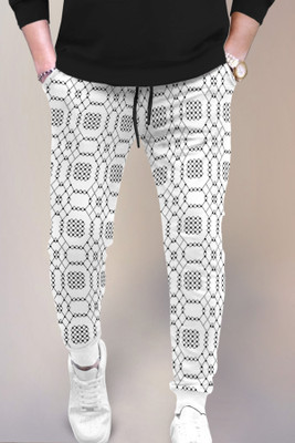 TRIPR Solid Men White Track Pants