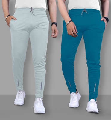 Pink Formal Solid Men Blue, Grey Track Pants