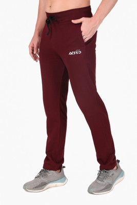 AKTIO Solid Men Maroon Track Pants