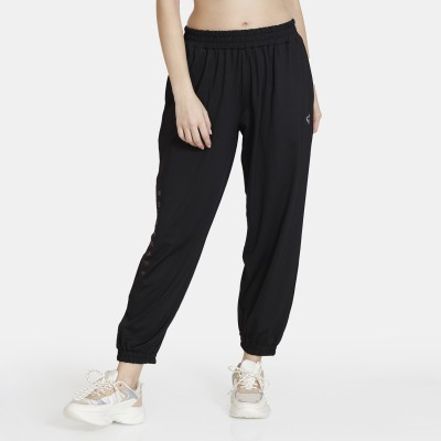 Zelocity by Zivame Solid Women Black Track Pants