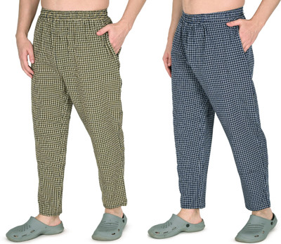 JUHRAF Checkered Men Yellow, Blue, Black Track Pants