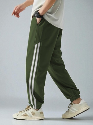 Novus Knitting Solid Men Green Track Pants