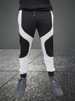 RusticBlooms Self Design Men Black, White Track Pants