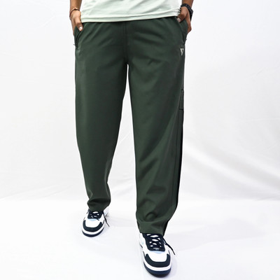 RV ROYAL Striped Men Olive Track Pants