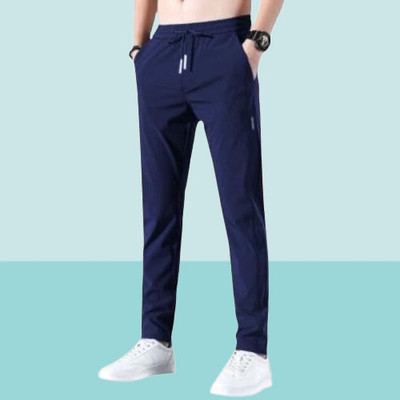 FICKA Solid Men Blue Track Pants