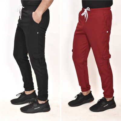 Classic Wear Solid Men Black, Red Track Pants