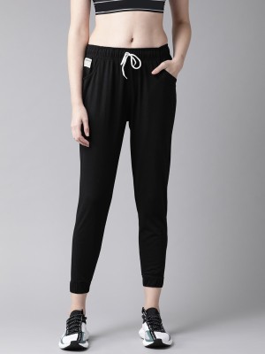 Hubberholme Solid Women Black Track Pants