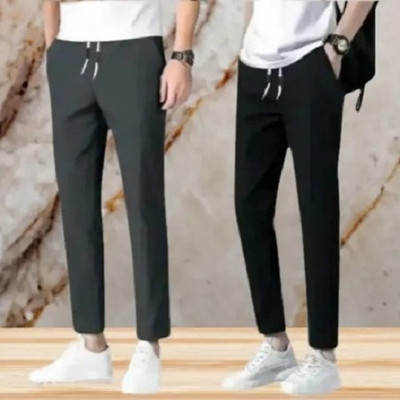 ATTUA Solid Men Black, Green Track Pants