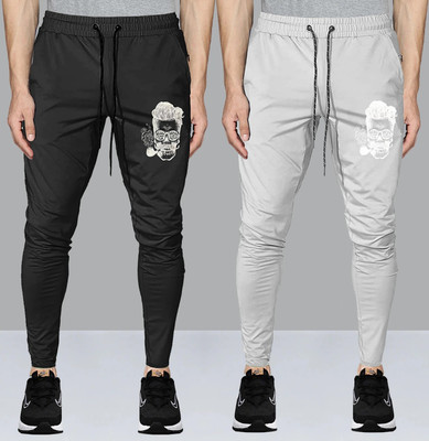 AVOLT Graphic Print Men Black, White Track Pants