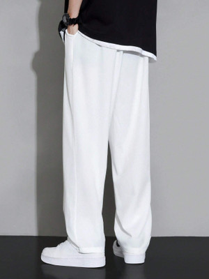 TRUFFLEGUM Loose Fit Men White Trousers