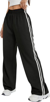 Dockstreet Striped Women White, Black Track Pants