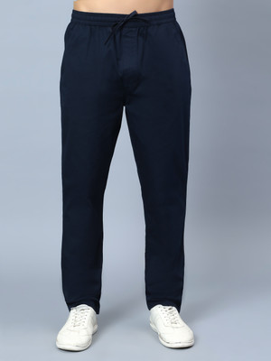 HAUWER Solid Men Dark Blue Track Pants