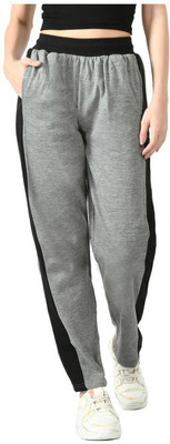 Indistar Striped Women Grey Track Pants