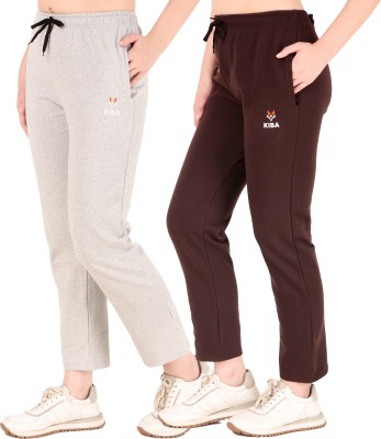 Kiba Retail Solid Women White, Maroon Track Pants