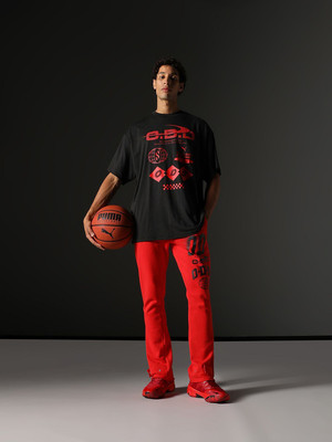 PUMA Printed Men Red Track Pants