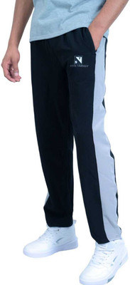 RAAJ Colorblock Men Black Track Pants