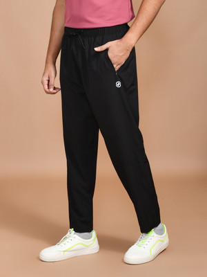 SKYKNIT Solid Men Black Track Pants