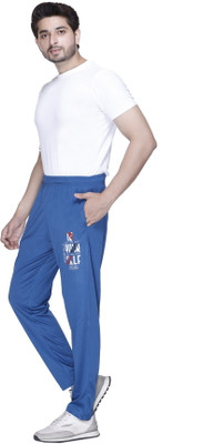 A and Y Printed Men Blue Track Pants