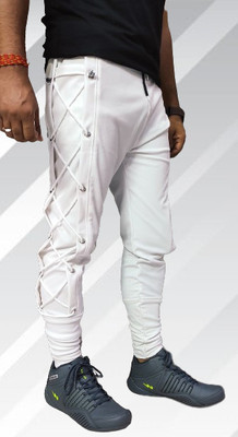 RusticBlooms Solid Men White Track Pants