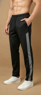 Gautam Enterprises Colorblock Men Black Track Pants