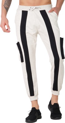 Wild Magic Colorblock Men White Track Pants