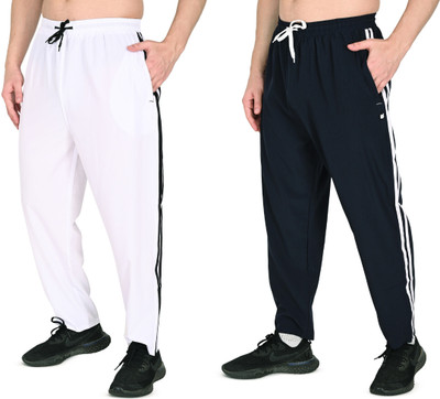 JUHRAF Striped Men White, Blue Track Pants