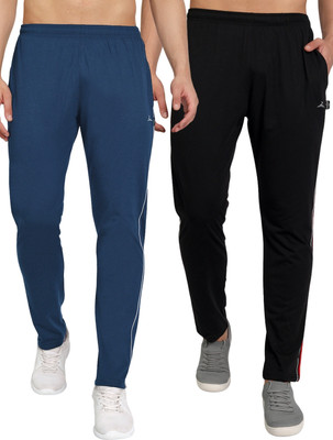 Zeffit Solid Men Blue, Black Track Pants