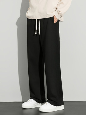 Daphne Maurier Loose Fit Men Black Trousers