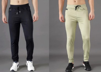 Bukset Solid Men Light Green, Black Track Pants