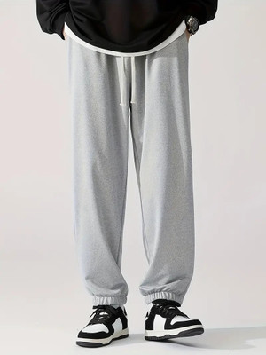 Dockstreet Solid Men Grey Track Pants