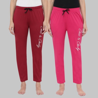 Priyansh Enterprises Printed Women Pink, Maroon Track Pants