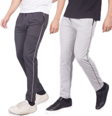 WILD CAMO Solid Men Grey, White Track Pants