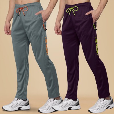 Tee Projekt Solid Men Grey, Purple Track Pants