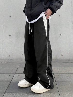 Rajovati Colorblock Men Black Track Pants