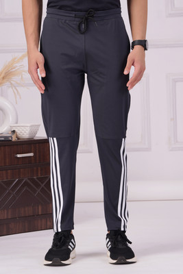 PS COLLECTION Striped Men Grey Track Pants