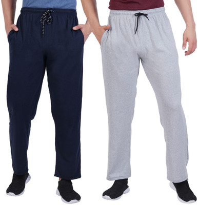 MNOP Solid Men Blue, Grey Track Pants