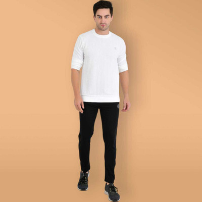 LDHSATI Solid Men Black Track Pants