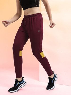HRX by Hrithik Roshan Solid Women Maroon Track Pants