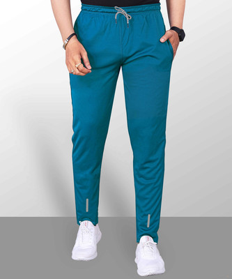 GAJAVU Solid Men Light Blue Track Pants