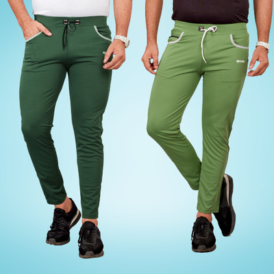 KRONIS FASHION Solid Men Multicolor, Green Track Pants
